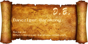 Dancziger Barakony névjegykártya